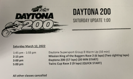 Latest Update: Revised Saturday Schedule For Daytona