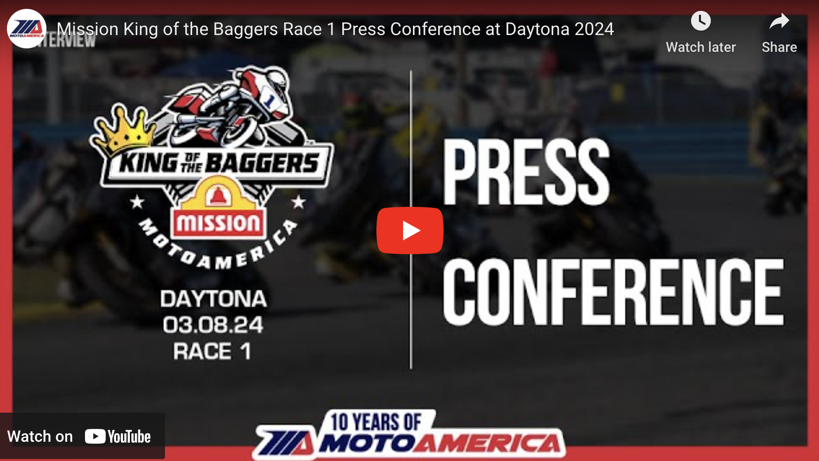 Video Mission King Of The Baggers Race One Press Conference From Daytona MotoAmerica