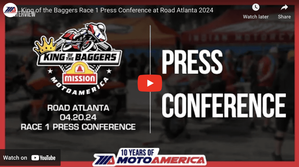 Read more about the article Video: Mission King Of The Baggers Race One Press Conference From Road Atlanta