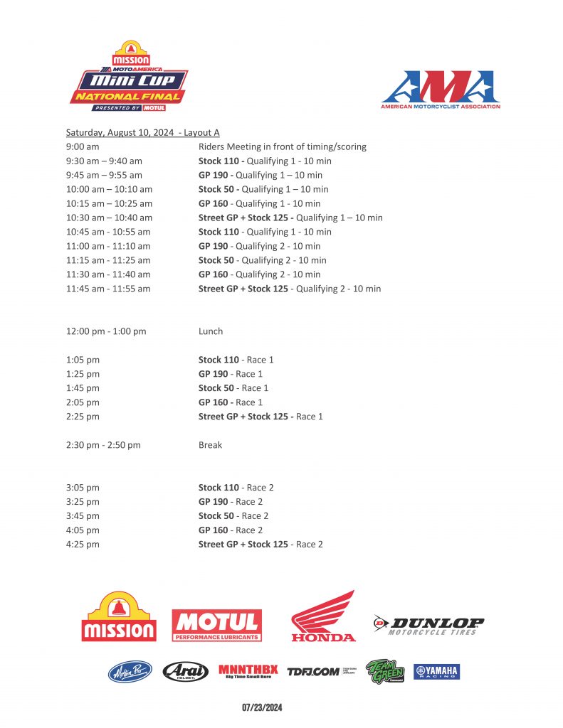 Mini Cup Events - MotoAmerica