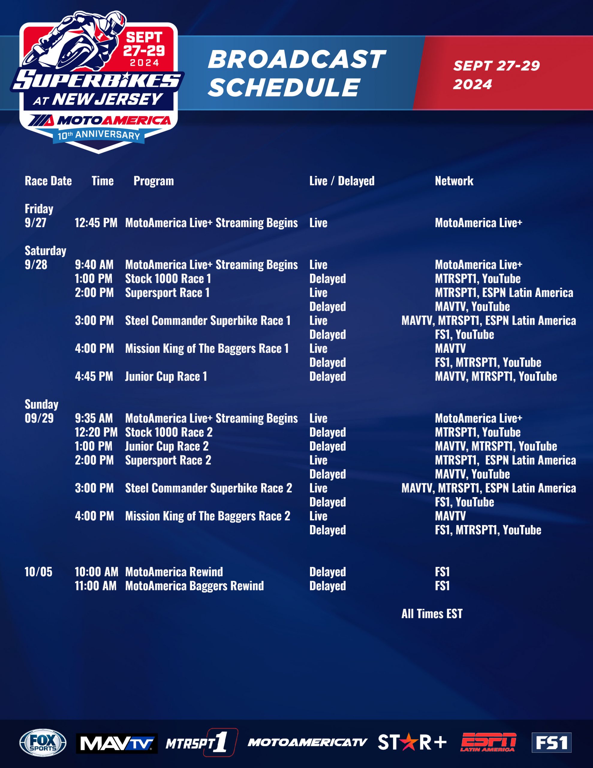 broadcast-schedule-motoamerica for Blue Ridge Cable Channels List Printable Free Broadcast Schedule - MotoAmerica for Blue Ridge Cable Channels List Printable Free