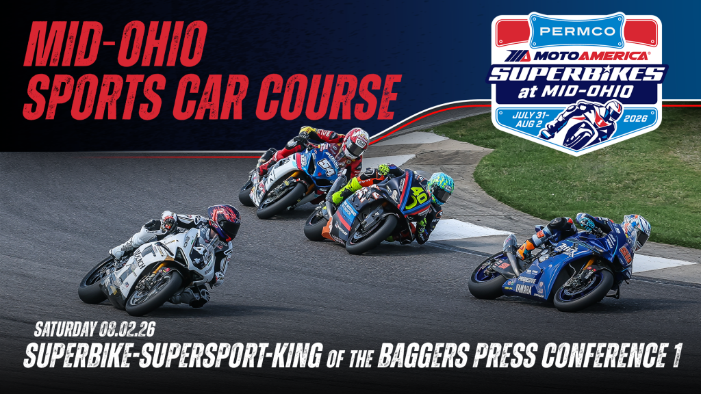 Read more about the article Video: Quad Lock Superbike, Supersport, and Mission King Of The Baggers Race 1 Press Conferences From Mid-Ohio Sports Car Course